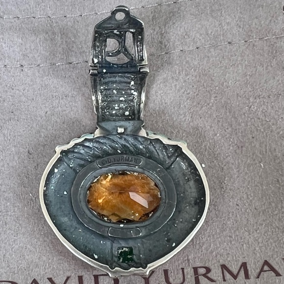🔴Authentic vintage DAVID YURMAN Large Citrine & Turmaline Pendent 🔴 - Picture 5 of 8